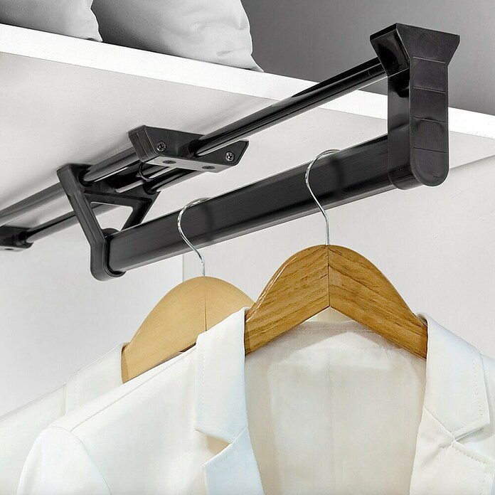 Emuca Colgador para ropa Self (Negro, Extraíble) | BAUHAUS