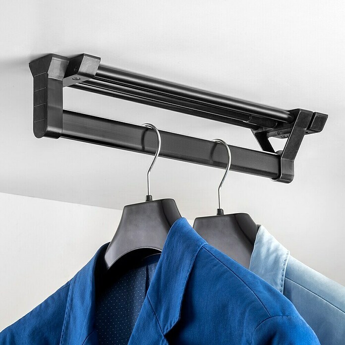 Emuca Colgador para ropa Self (Negro, Extraíble) | BAUHAUS