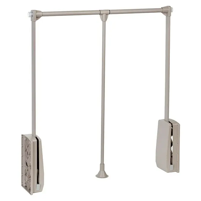 Emuca Kleiderstange Hang - Breitenverstellung: 830 mm - 1.150 mm, Grau - Kleiderlift-System für den Kleiderschrank, robuste Konstruktion für hängende Kleidung, praktische Aufbewahrungslösung.