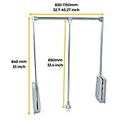 Emuca Barra para ropa Hang (Ajuste de la anchura: 830 mm - 1.150 mm, Cromo) | BAUHAUS