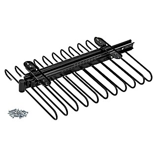 Emuca Soporte para pantalones Self (Acero, Negro, Extraíble, Número de soportes: 11 ud.)