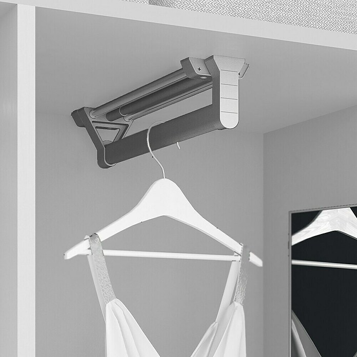 Emuca Colgador para ropa Self (Gris metalizado, Extraíble) | BAUHAUS