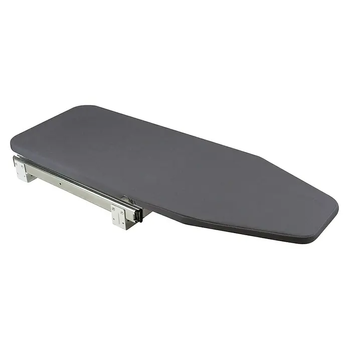 Emuca Bügeltisch klappbar - 81 x 30 cm - Graues, ausziehbares Bügelbrett mit metallischem Rahmen und Stoffbezug für bequemes Bügeln im Haushalt.