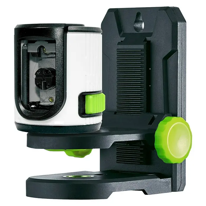 Laserliner Kreuzlinienlaser EasyCross Green - Max. Arbeitsbereich: 10 m - Ein kompakter Kreuzlinienlaser mit grünen Laserdioden und praktischer Halterung für präzises Ausrichten.