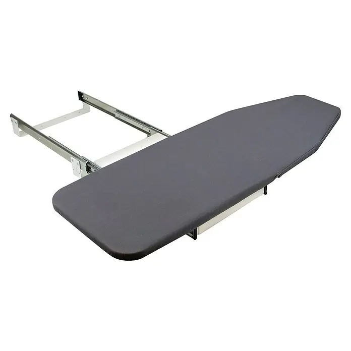 Emuca Bügeltisch klappbar - 81 x 30 cm - Ausziehbares Bügelbrett mit grauem Bezug, ideal für kleine Räume und einfache Aufbewahrung. Praktisches Design für schnelles Bügeln.