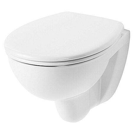 Camargue Sydney Wand-WC-Set (Spülrandlos, Ohne Spezialglasur, Spülform: Tief, WC Abgang: Waagerecht, Weiß, Länge: 48 cm)