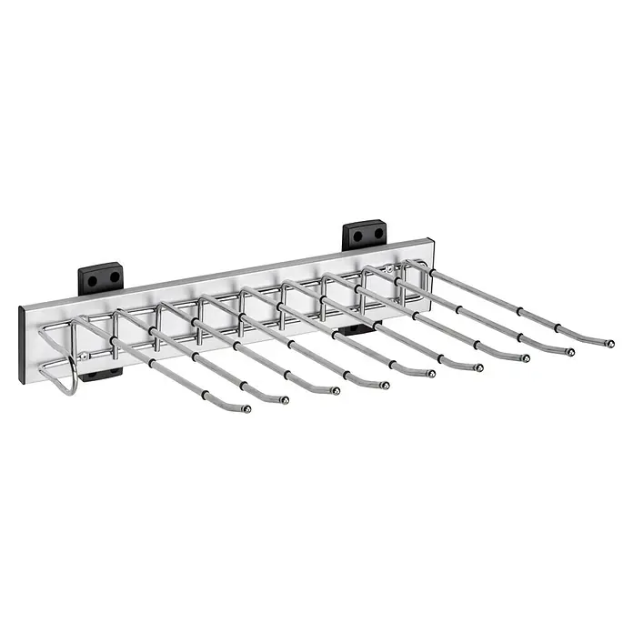 Emuca Hosenhalter Self - L x B x H: 335 x 470 x 116 mm, Links, Stahl, Herausziehbar - Hosenhalter zur Wandmontage mit Auszügen für die Hosenaufbewahrung im Kleiderschrank. Praktisch und platzsparend.