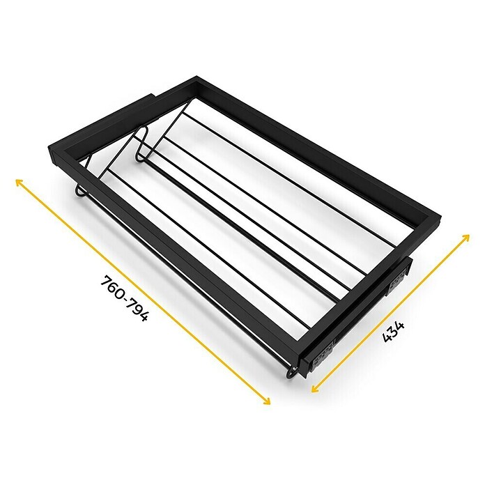 Emuca Zapatero extraíble Hack (Ajuste de la anchura: 760 mm - 794 mm, Negro) | BAUHAUS