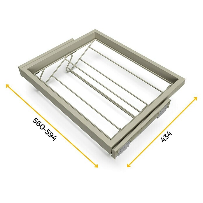 Emuca Zapatero extraíble Hack (Ajuste de la anchura: 560 mm - 594 mm, Gris) | BAUHAUS