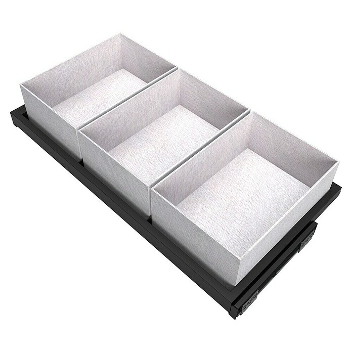 Emuca Bandeja de almacenaje Hack con cestos (Ajuste de la anchura: 860 mm - 894 mm, Negro) | BAUHAUS