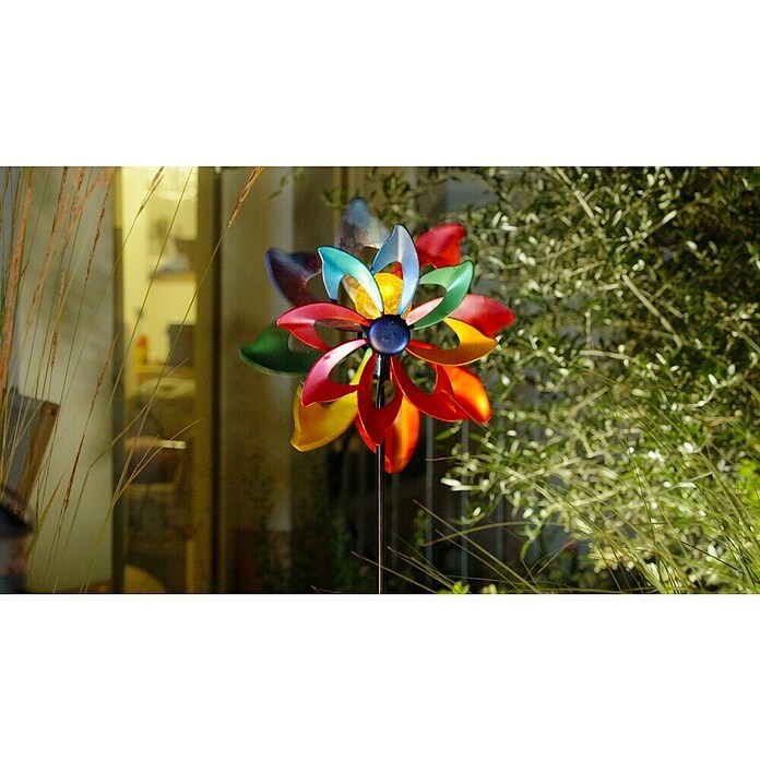 BAUHAUS Solar-Erdspieß WINDSPINNER (LED, Bunt, Höhe: 137 cm) | BAUHAUS