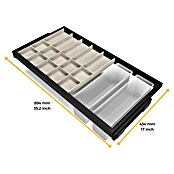 Emuca Organizador de armario Hack con gavetas (Ajuste de la anchura: 860 mm - 894 mm, Negro, Número de compartimentos: 17 ud.) | BAUHAUS
