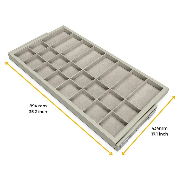 Emuca Organizador de armario Hack (Ajuste de la anchura: 860 mm - 894 mm, Gris) | BAUHAUS