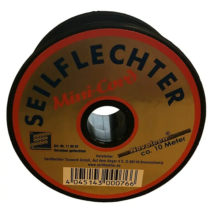 Seilflechter Cabo para aparejos - Ø x L: 2 mm x 10 m, Plástico, Colores surtidos - Seilflechter Mini-Cord Novoleen en carrete, aprox. 10 metros. Ideal para manualidades y aplicaciones versátiles.