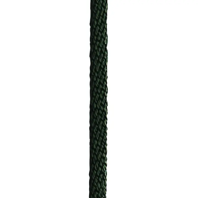 Seilflechter Cabo a metros Spiral birotex - Diámetro: 12 mm, Plástico, Negro - Primer plano de un cordón oscuro y texturizado que se extiende verticalmente sobre un fondo negro.