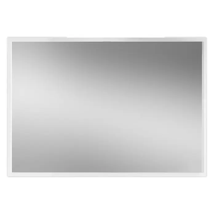 Espejo con marco Deco - 120 x 70 cm, Blanco brillo - Espejo de diseño moderno con marco blanco, ideal para baños o dormitorios, que añade luminosidad y estilo al espacio.