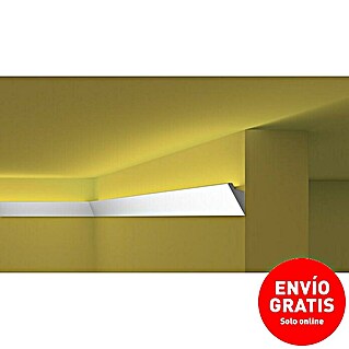 Nmc Decoflair Moldura de poliestireno decorativa CL12 (L x An x Al: 2 m x 36 mm x 60 mm, Polímero extruido de alta densidad (HDPS))