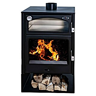 Estufa de leña Aston con horno (10,2 kW, Volumen de calefacción: 225 m³, Negro)