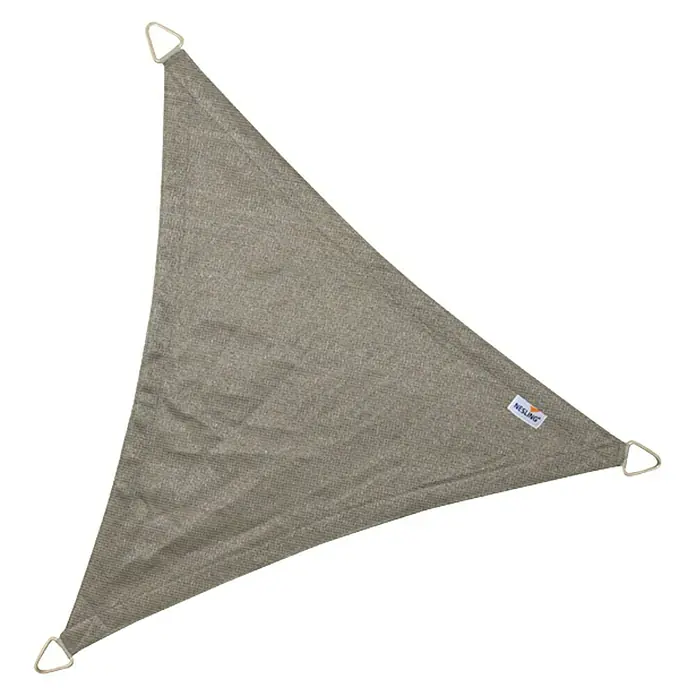 Nesling Sonnensegel Coolfit - L x B: 360 x 360 cm, Grau, Dreieckig - Dreieckiges Sonnensegel mit Befestigungsringen für den Außenbereich, ideal für Schatten und UV-Schutz.
