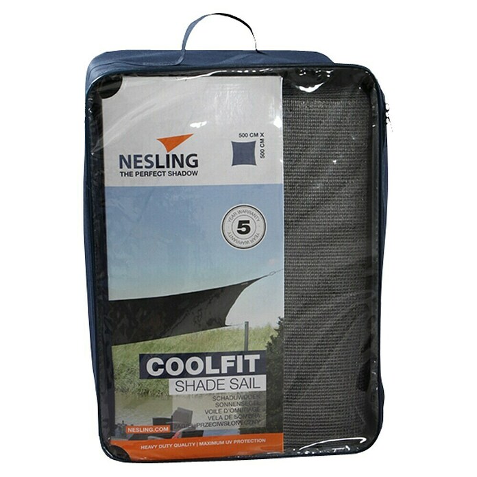 Nesling Sonnensegel (L x B: 500 x 500 cm, Grau, Quadratisch)