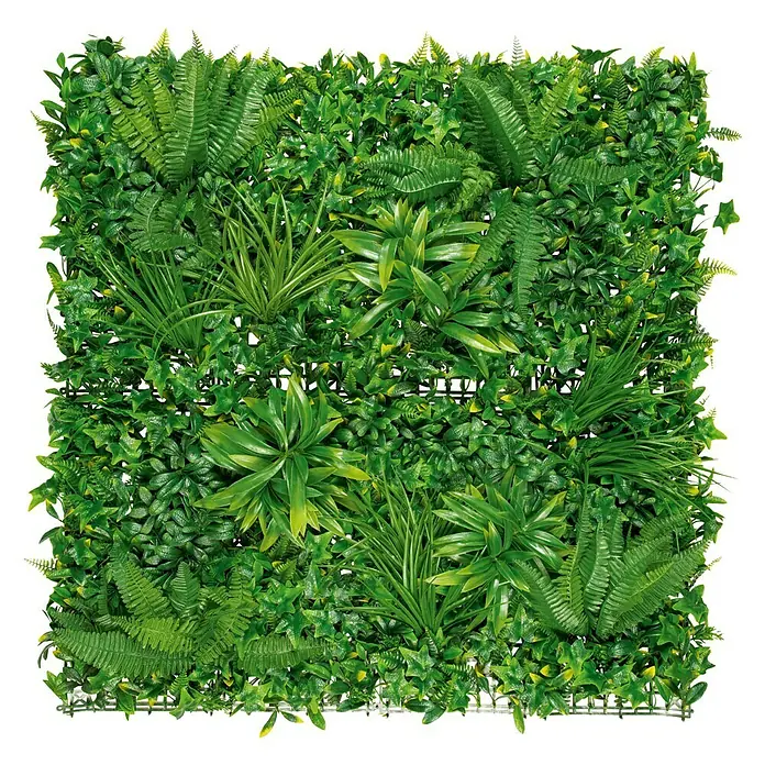 Nortene Jardín vertical Tropic - Plástico, L x An: 100 x 100 cm - Exuberante pared de plantas verdes con variedad de helechos y follaje. Un elemento decorativo para espacios interiores y exteriores.