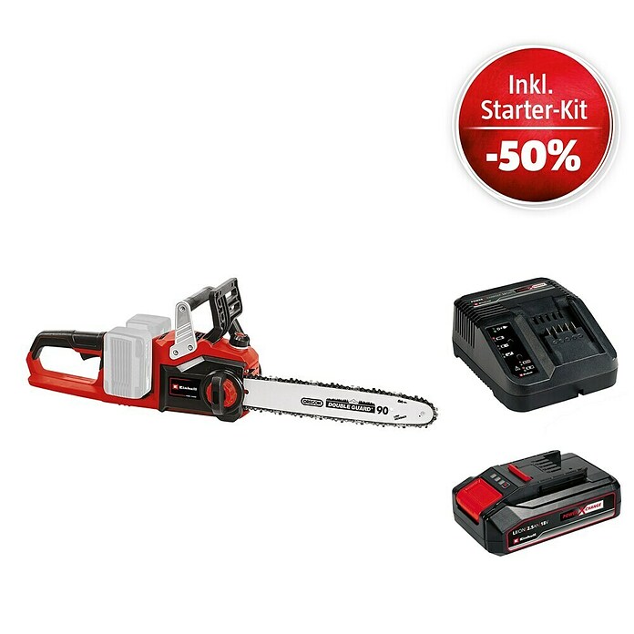 Einhell Power X-Change 18V Maschinenpaket (Akku-Kettensäge GE-LC 36/35 Li-Solo + Starter-Kit (-50%)) | BAUHAUS