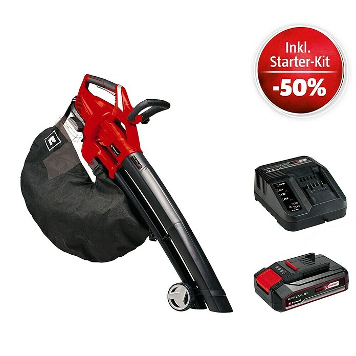 Einhell Power X-Change 18V Maschinenpaket (Akku-Laubsauger GE-CL 36 Li + Starter-Kit (-50%)) | BAUHAUS