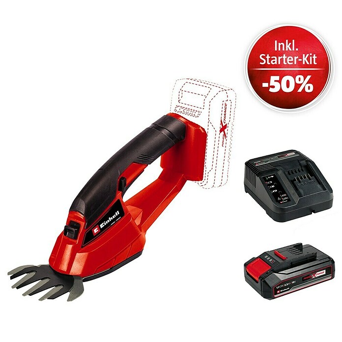 Einhell Power X-Change 18V Maschinenpaket (Akku-Grasschere GE-CG 18/1 + Starter-Kit (-50%)) | BAUHAUS