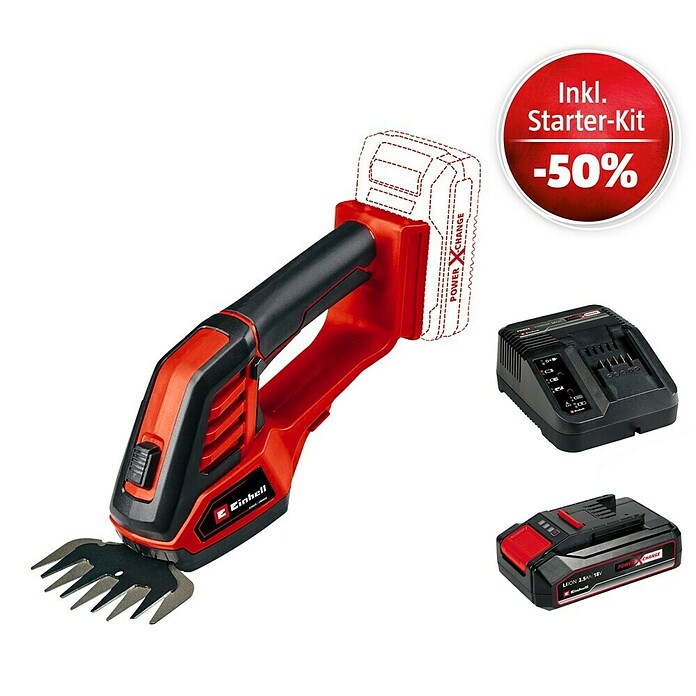 Einhell Power X-Change 18V Maschinenpaket (Akkuschere GE-CG 18/100 + Starter-Kit (-50%)) | BAUHAUS