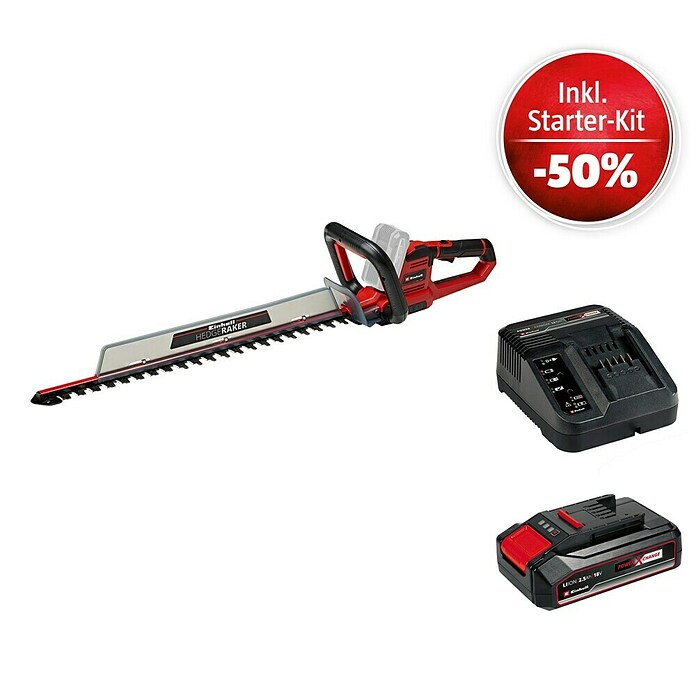 Einhell Power X-Change 18V Maschinenpaket (Akku-Heckenschere GE-CH 18/60 + Starter-Kit (-50%)) | BAUHAUS