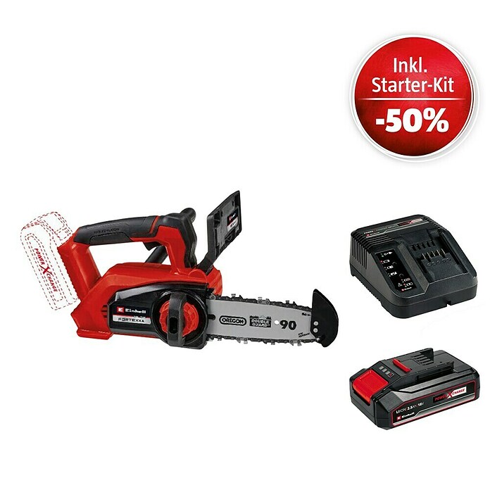 Einhell Power X-Change 18V Maschinenpaket (Akku Kettensäge FORTEXXA 18/20 TH + Starter-Kit (-50%)) | BAUHAUS