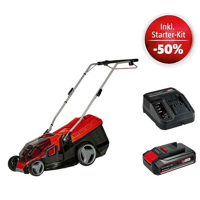 Einhell Power X-Change 18V Maschinenpaket (Akku-Rasenmäher GE-CM 36/36 Li+ Starter-Kit (-50%)) | BAUHAUS