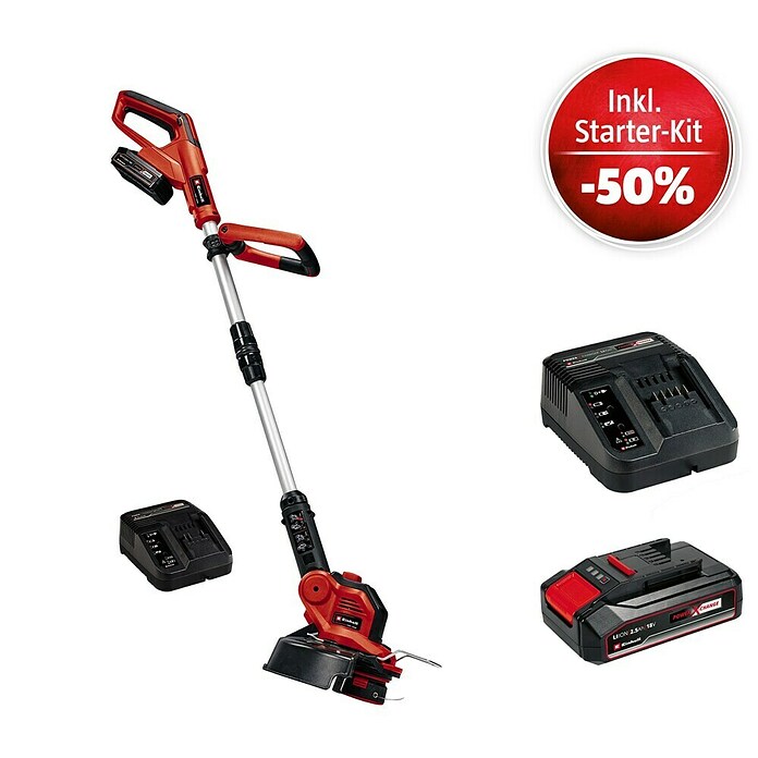 Einhell Power X-Change 18V Maschinenpaket (Akku-Rasentrimmer GE-CT 18/28 Li + Starter-Kit (-50%)) | BAUHAUS