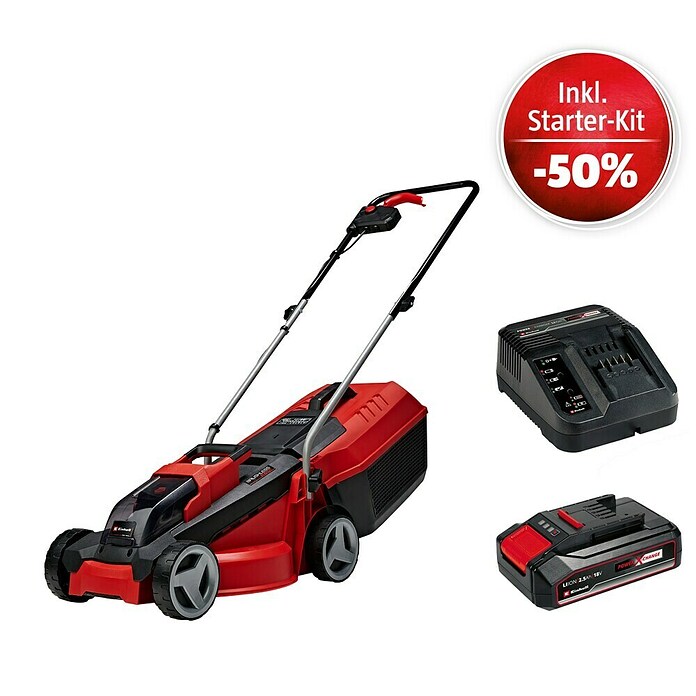 Einhell Power X-Change 18V Maschinenpaket (Akku-Rasenmäher GE-CM 18/30 Li + Starter-Kit (-50%)) | BAUHAUS