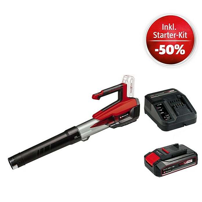 Einhell Power X-Change 18V Maschinenpaket (Akku-Laubbläser GP-LB 18/200 Li GK-Solo + Starter-Kit (-50%)) | BAUHAUS