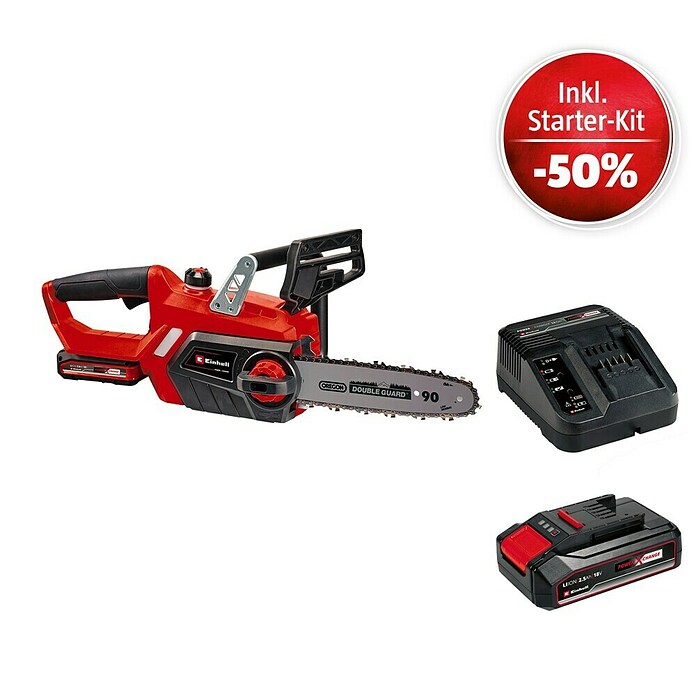 Einhell Power X-Change 18V Maschinenpaket (Akku-Kettensäge GE-LC 18/25 Li Kit + Starter-Kit (-50%)) | BAUHAUS