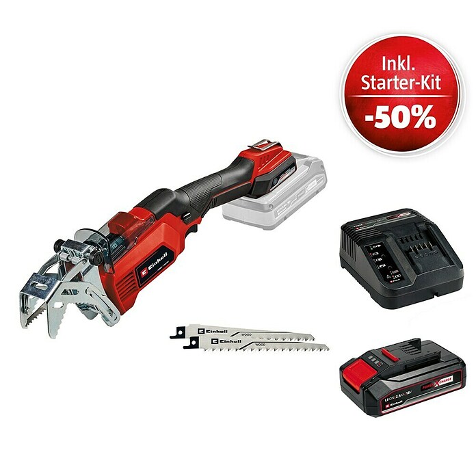 Einhell Power X-Change 18V Maschinenpaket (Akku-Astsäge GE-GS 18/150 Li + Starter-Kit (-50%)) | BAUHAUS