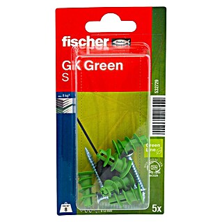 Fischer Greenline Gipskartondübel GK S (Länge Dübel: 22 mm, 5 Stk., Nylon)