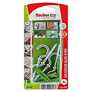 Fischer Greenline Universaldübel UX GREEN R RH (Ø x L: 6 x 35 mm, 4 Stk., Nylon)