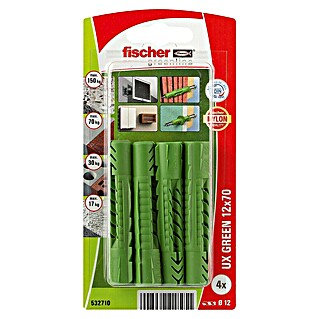 Fischer Greenline Universaldübel UX GREEN R (Ø x L: 12 x 70 mm, 4 Stk., Nylon)