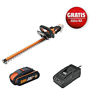 Worx PowerShare 20V Maschinenpaket (Akku-Heckenschere WG264E.9, Akku & Schnellladegerät)