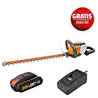 Worx PowerShare 20V Maschinenpaket (Akku-Heckenschere WG284E.9, Akku & Schnellladegerät)