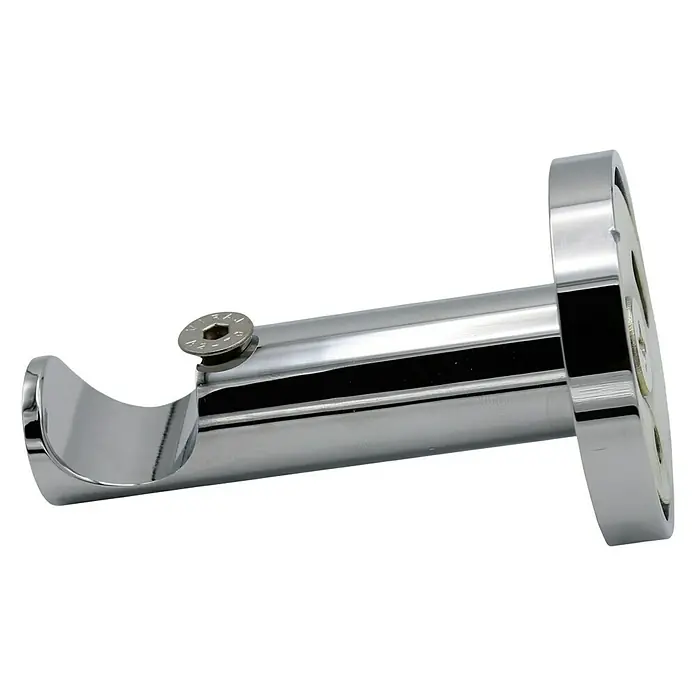Expo Ambiente Träger Turn - Chrom, Geeignet für: Gardinenstangen Ø 20 mm, 7,9 cm - Eine verchromte Gardinenstangenhalterung zur Wandmontage für die einfache Installation von Vorhängen und Gardinen.