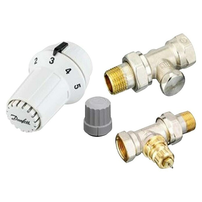 Danfoss Set termostatskih ventilov  (Pretočni ventil, Termostatska glava RAS-C) | 4115 - Thermostatventile | DCEB - Heizkörper | DCE - Heizung | DC - Sanitärinstallation | D - Sanitär | BAUHAUS