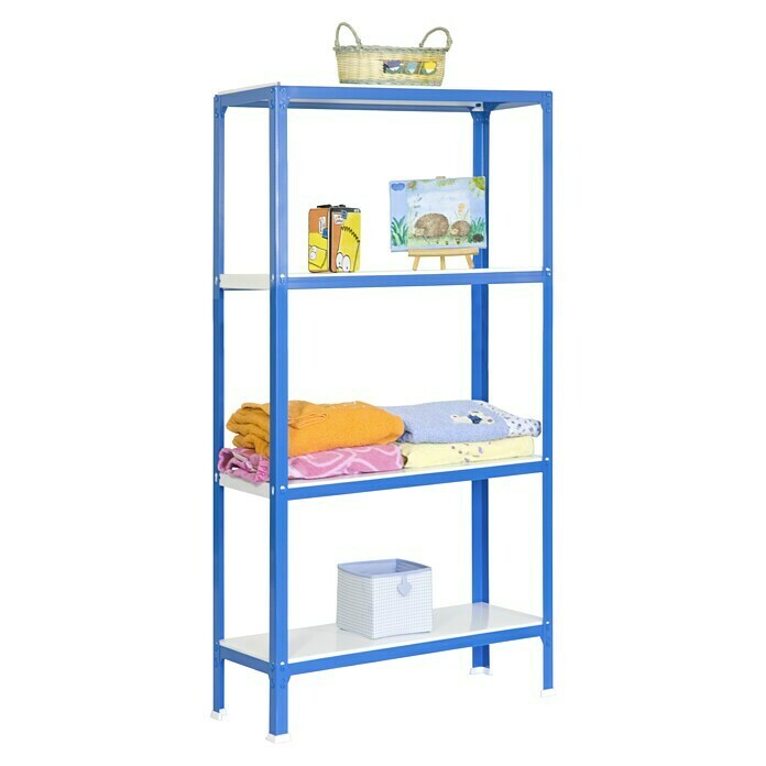 Simonrack Simonhome Metallregal (L x B x H: 30 x 80 x 160 cm, Traglast: 150 kg/Boden, Anzahl Böden: 4 Stk., Blau)