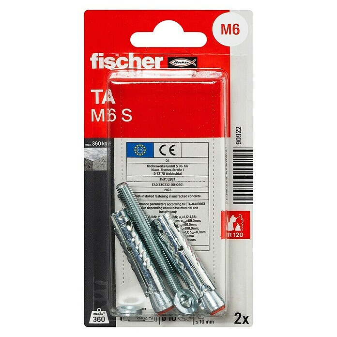 FISCHER ZB TA M6 S/10 K STALEN ANKER