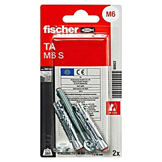 Fischer Einschlaganker TA M-S (Gewinde: M 6, 2 Stk., Galvanisch verzinkt)