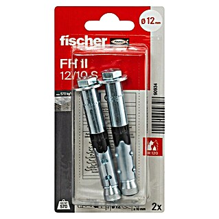 Fischer Schwerlastanker FH II S (Ø x L: 12 x 10 mm, 2 Stk., Sechskantkopf)