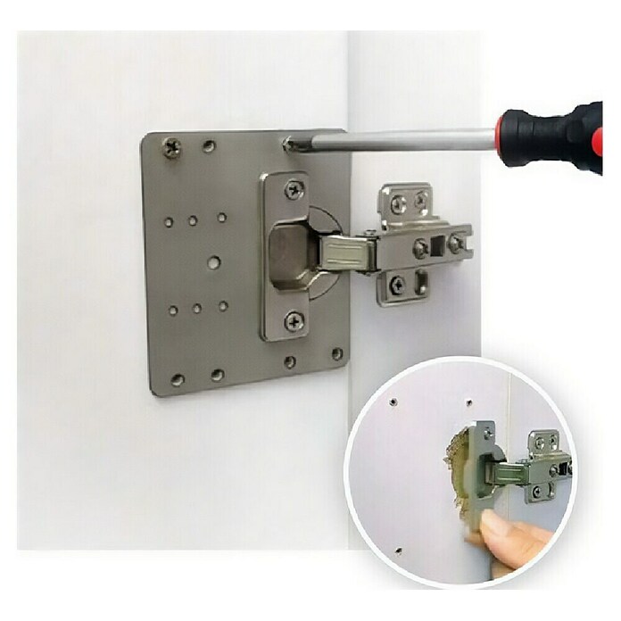 Micel Placa perforada (An x Al: 90 x 90 mm, Espesor: 1 mm, Específico para: Bisagras de cazoleta) | BAUHAUS