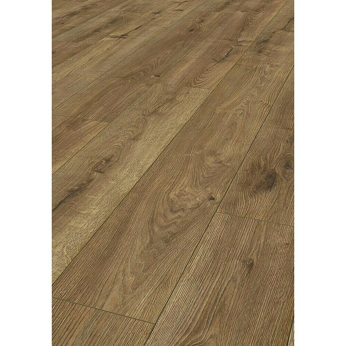 LOGOCLIC Aquaprotect Laminado Roble Hillside (1.288 x 195 x 8 mm, Roble Hillside, AC4, Resistente al agua) | BAUHAUS